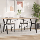 Dining table Y-frame 180x90x75 cm solid pine wood and steel