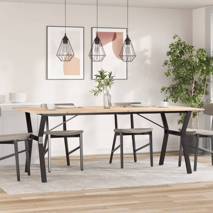 Eettafel Y-frame 200x100x75 cm massief grenenhout en gietijzer