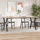 Dining table Y-frame 200x100x75 cm solid pine and steel