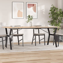 Eettafel Y-frame 200x100x75 cm massief grenenhout en gietijzer