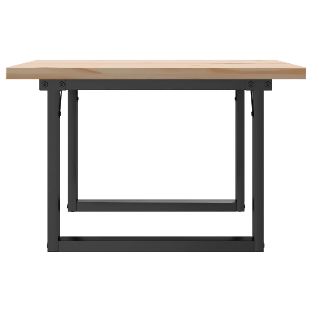 Salontafel O-frame 60x60x40,5 cm grenenhout en staal