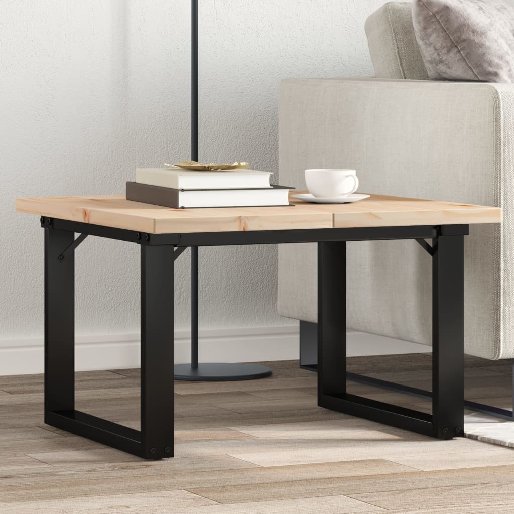 Salontafel O-frame 60x60x40,5 cm grenenhout en staal