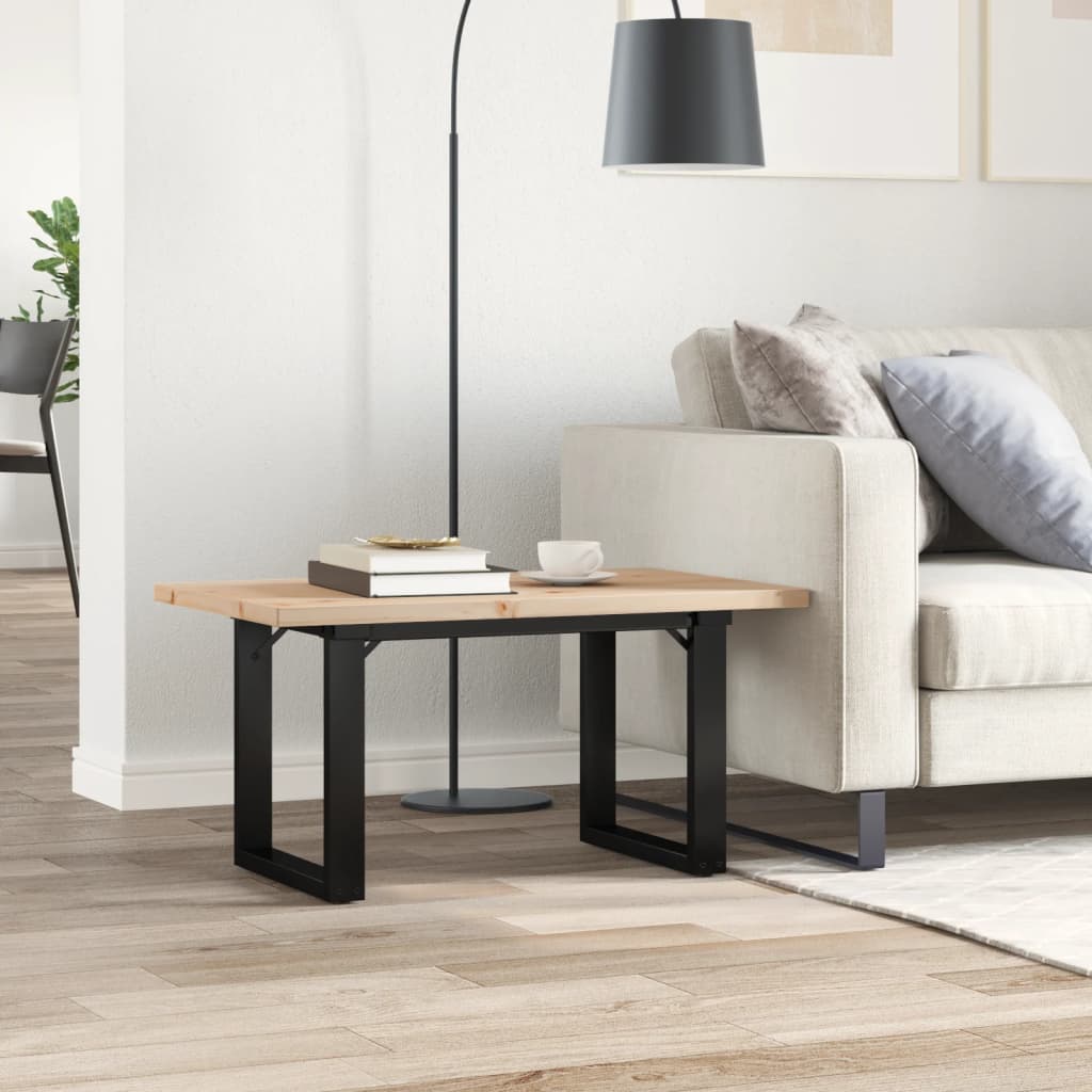 Salontafel O-frame 80x50x40,5 cm grenenhout en gietijzer