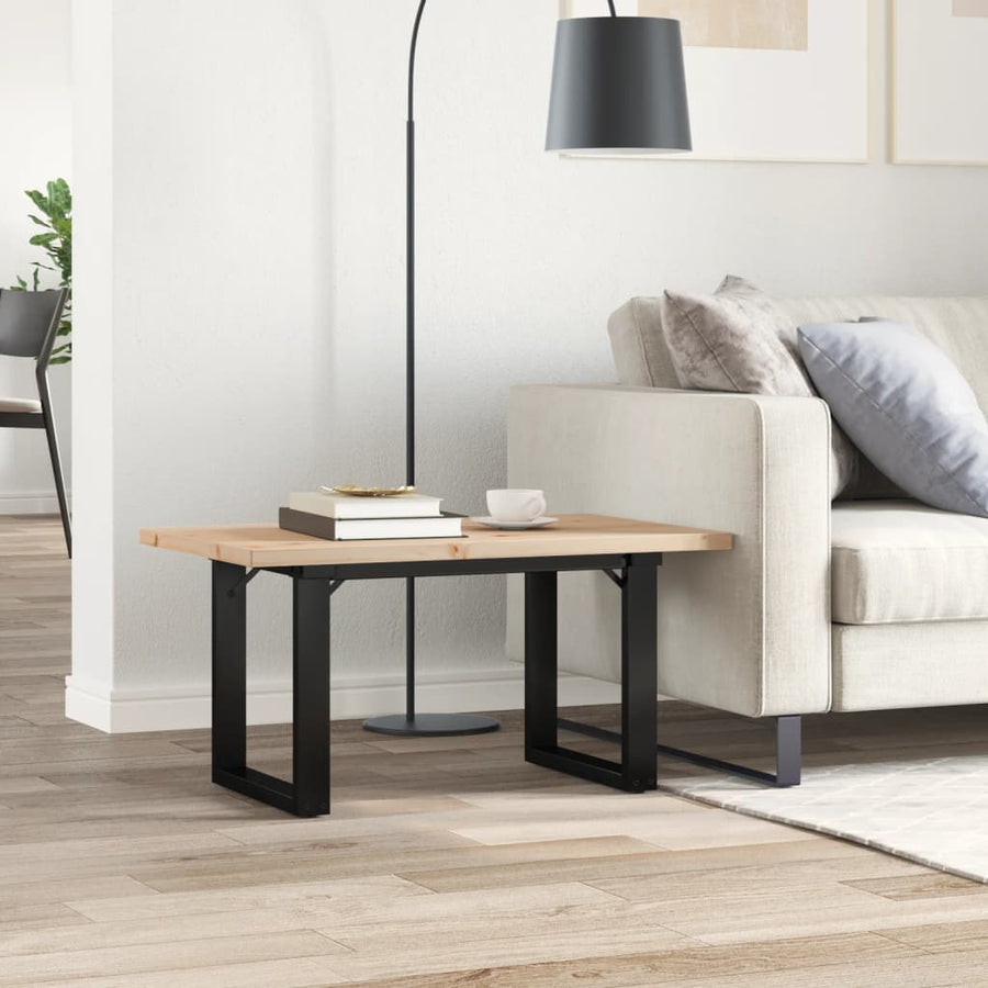 Salontafel O-frame 80x50x40,5 cm grenenhout en gietijzer