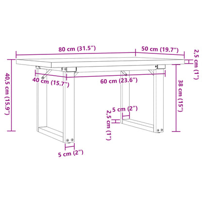 Salontafel O-frame 80x50x40,5 cm grenenhout en gietijzer