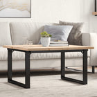 Coffee table O-frame 80x80x45.5 cm pine wood and steel
