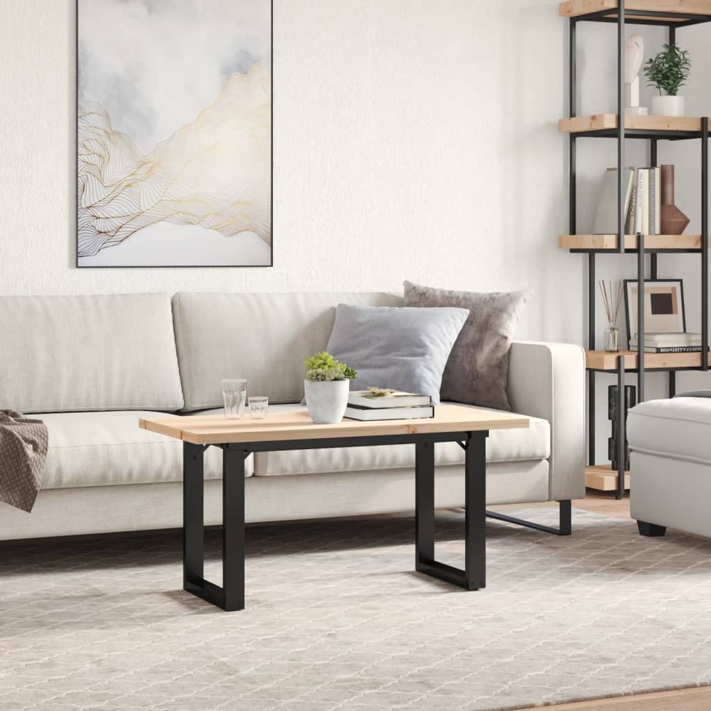 Salontafel O-frame 90x40x45,5 cm grenenhout en gietijzer