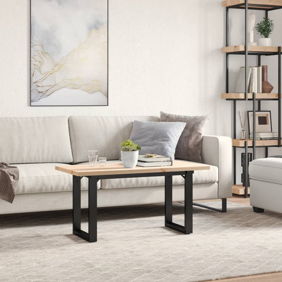 Salontafel O-frame 90x40x45,5 cm grenenhout en gietijzer