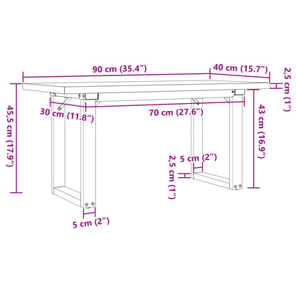 Salontafel O-frame 90x40x45,5 cm grenenhout en gietijzer