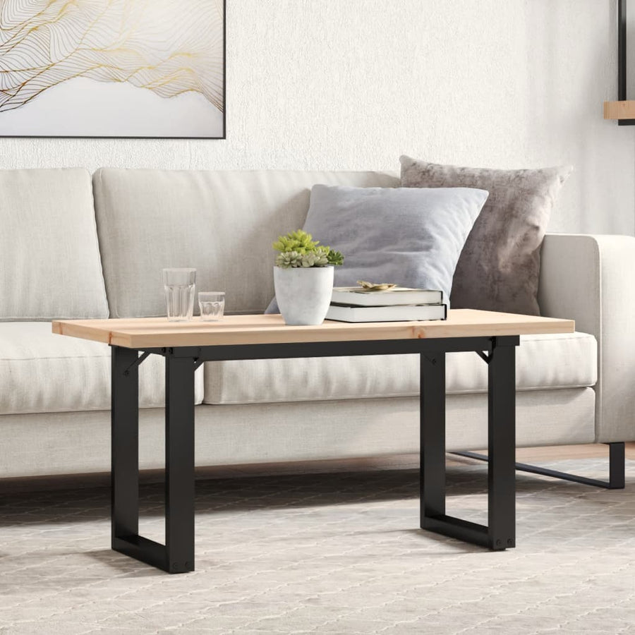 Salontafel O-frame 90x40x45,5 cm grenenhout en gietijzer
