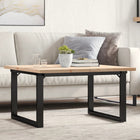 Coffee table O-frame 90x90x45.5 cm pine and steel