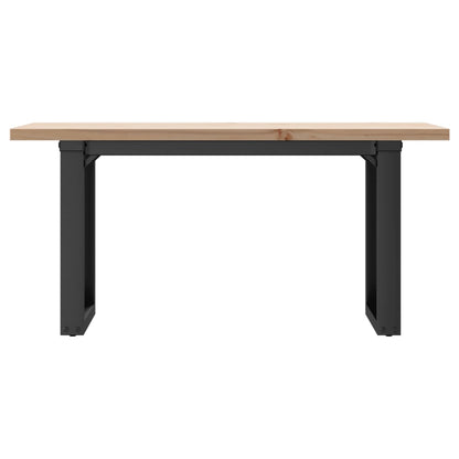 Salontafel O-frame 100x50x45,5 cm grenenhout en gietijzer