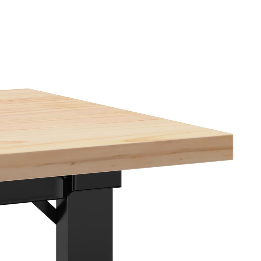Salontafel O-frame 100x50x45,5 cm grenenhout en gietijzer