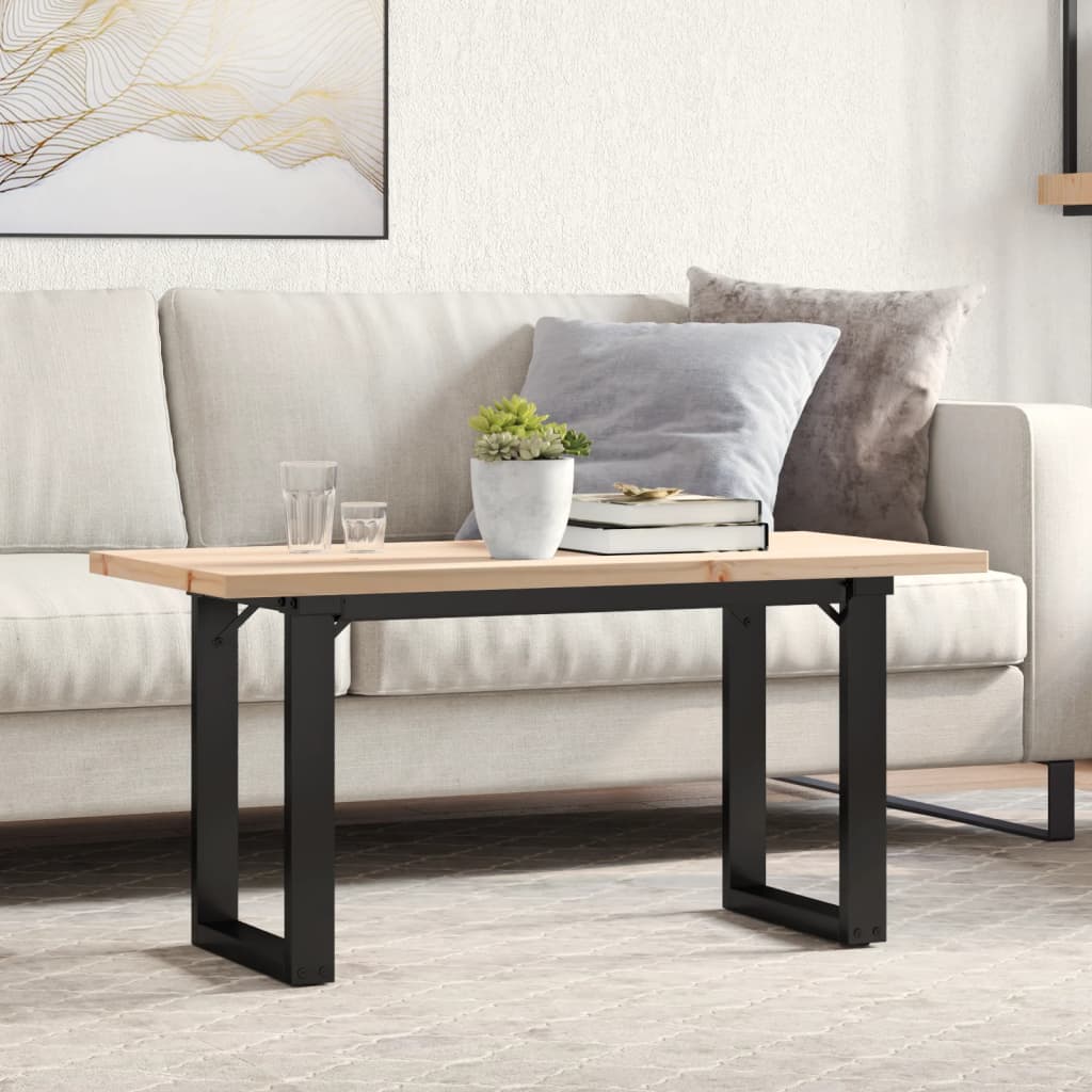 Salontafel O-frame 100x50x45,5 cm grenenhout en gietijzer