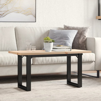 Salontafel O-frame 100x50x45,5 cm grenenhout en gietijzer