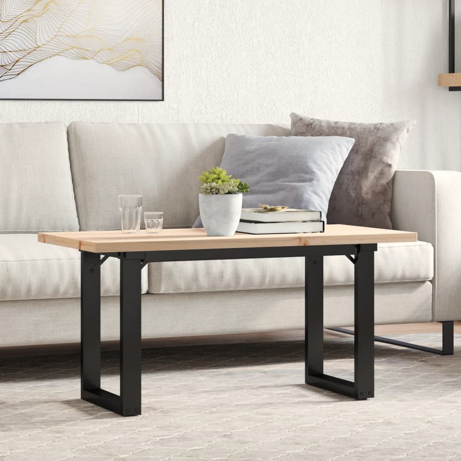 Salontafel O-frame 100x50x45,5 cm grenenhout en gietijzer