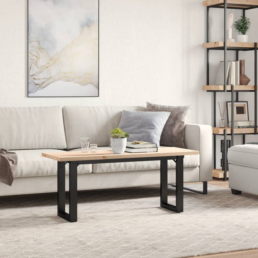 Salontafel O-frame 110x40x45,5 cm grenenhout en gietijzer