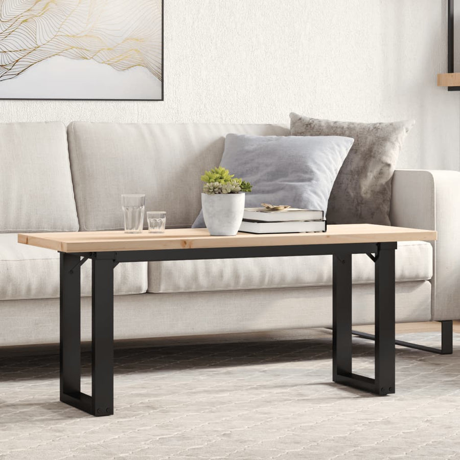 Salontafel O-frame 110x40x45,5 cm grenenhout en gietijzer