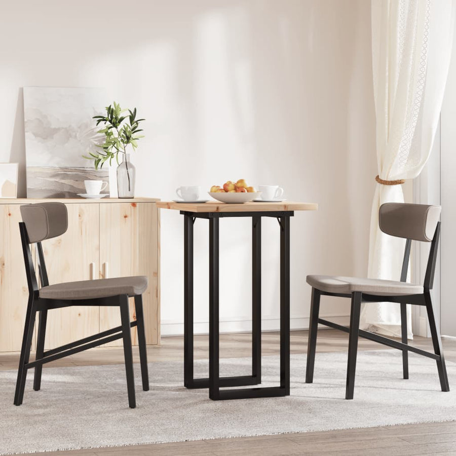 Eettafel O-frame 50x50x75,5 cm massief grenenhout en gietijzer