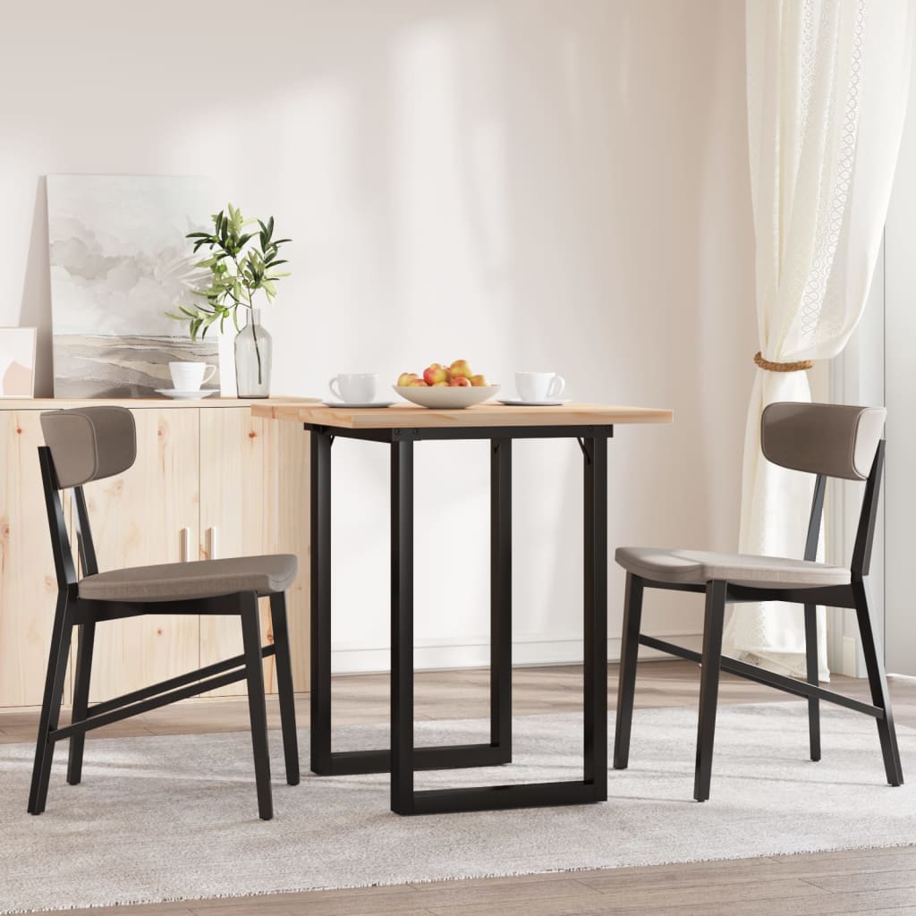 Eettafel O-frame 60x60x75,5 cm massief grenenhout en staal