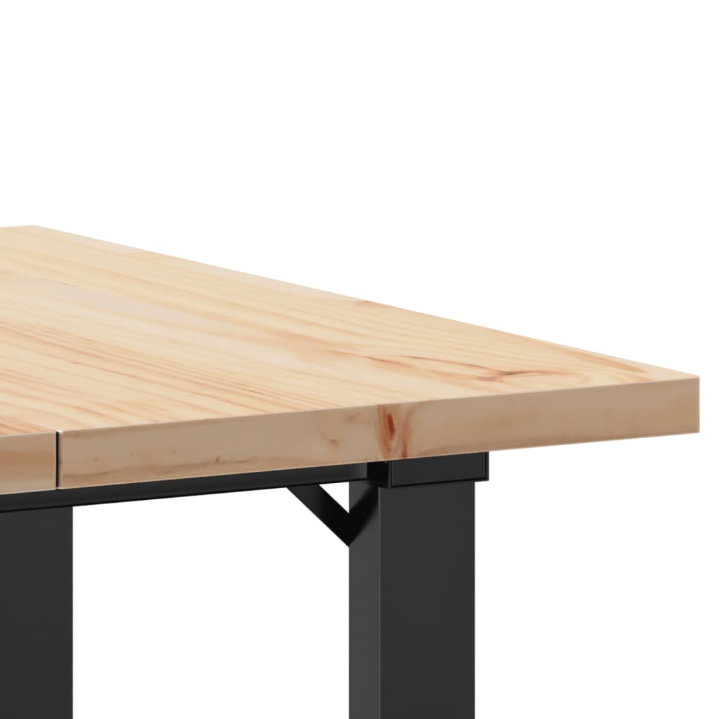 Eettafel O-frame 60x60x75,5 cm massief grenenhout en staal