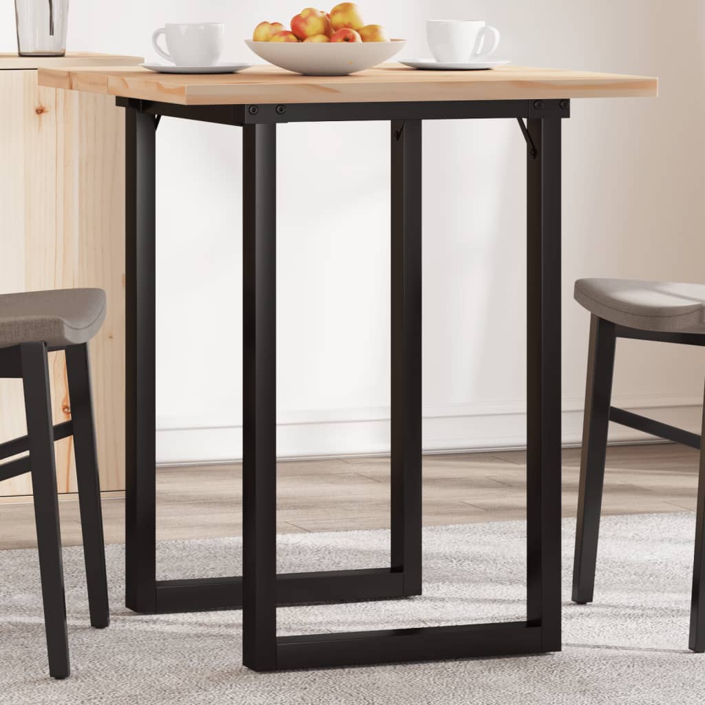 Eettafel O-frame 60x60x75,5 cm massief grenenhout en staal