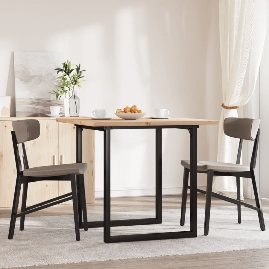 Eettafel O-frame 90x90x75,5 cm massief grenenhout en gietijzer