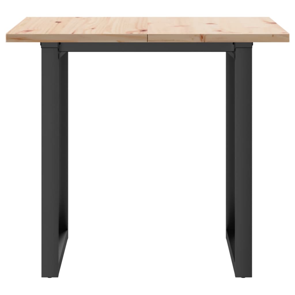 Eettafel O-frame 90x90x75,5 cm massief grenenhout en gietijzer