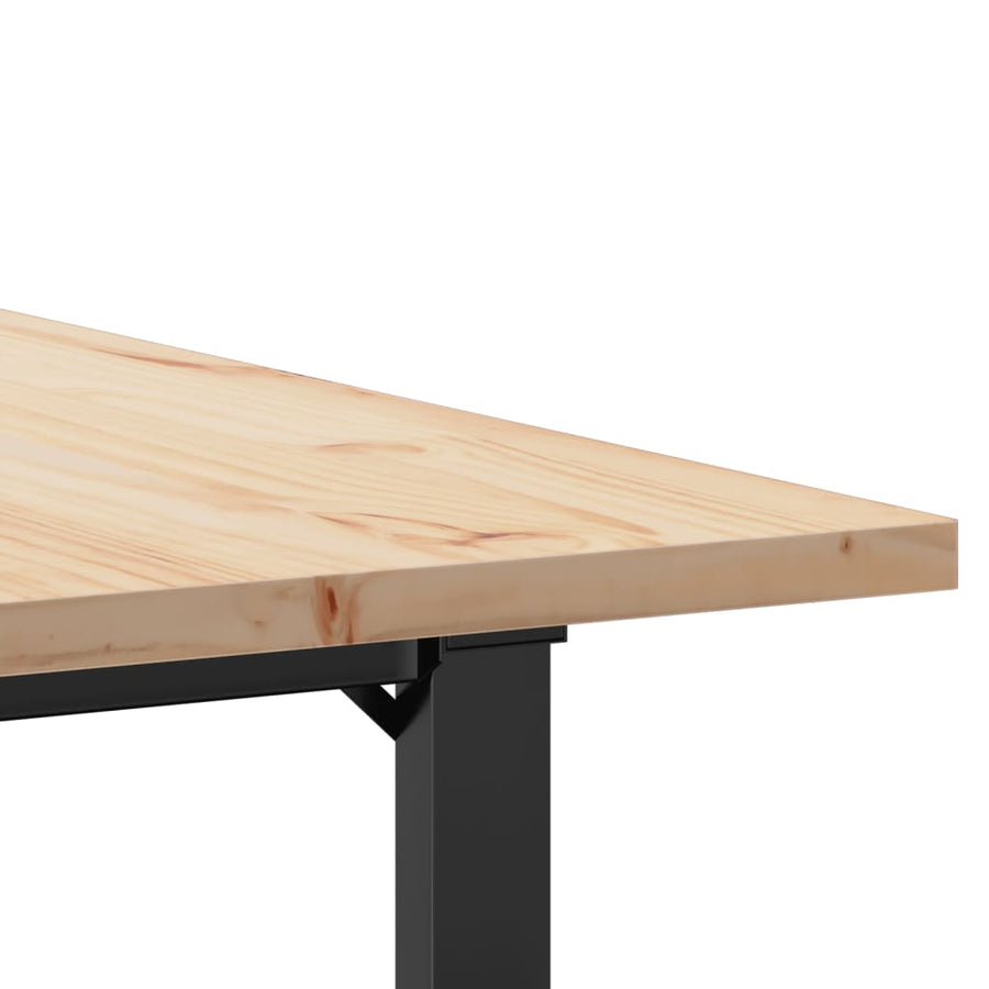 Eettafel O-frame 90x90x75,5 cm massief grenenhout en gietijzer