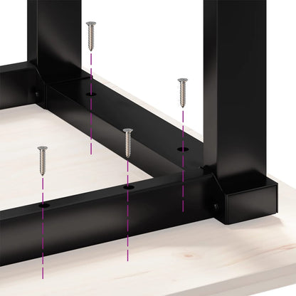 Eettafel O-frame 90x90x75,5 cm massief grenenhout en gietijzer