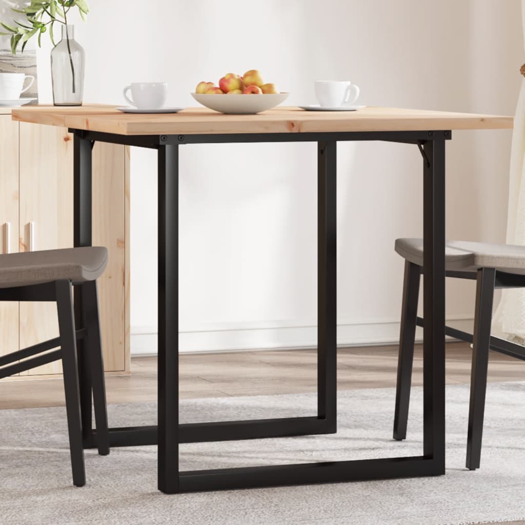 Eettafel O-frame 90x90x75,5 cm massief grenenhout en gietijzer