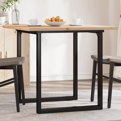 Eettafel O-frame 90x90x75,5 cm massief grenenhout en gietijzer