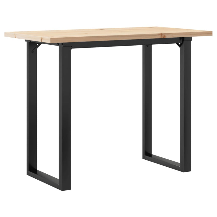 Eettafel O-frame 100x50x75,5 cm massief grenenhout en gietijzer