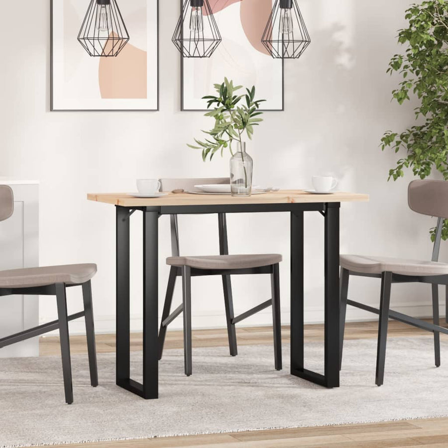 Eettafel O-frame 100x50x75,5 cm massief grenenhout en gietijzer