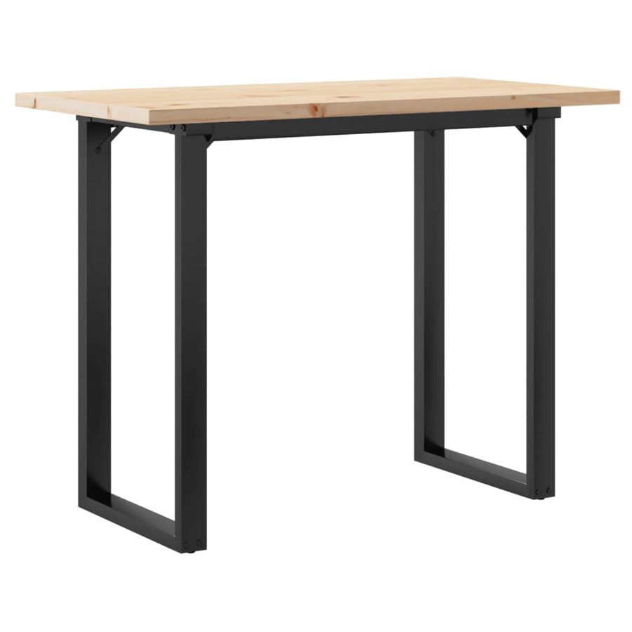 Eettafel O-frame 100x50x75,5 cm massief grenenhout en gietijzer