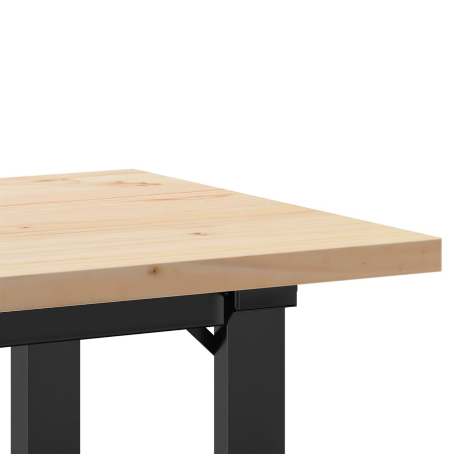 Eettafel O-frame 100x50x75,5 cm massief grenenhout en gietijzer