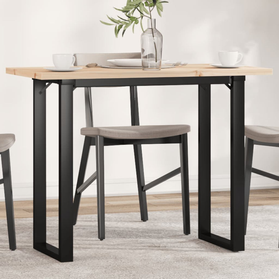 Eettafel O-frame 100x50x75,5 cm massief grenenhout en gietijzer