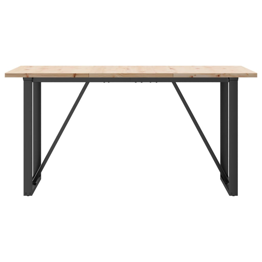 Eettafel O-frame 140x80x75,5 cm massief grenenhout en gietijzer