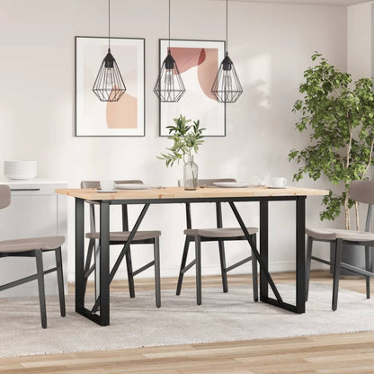 Eettafel O-frame 160x80x75,5 cm massief grenenhout en gietijzer