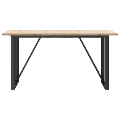 Eettafel O-frame 160x80x75,5 cm massief grenenhout en gietijzer