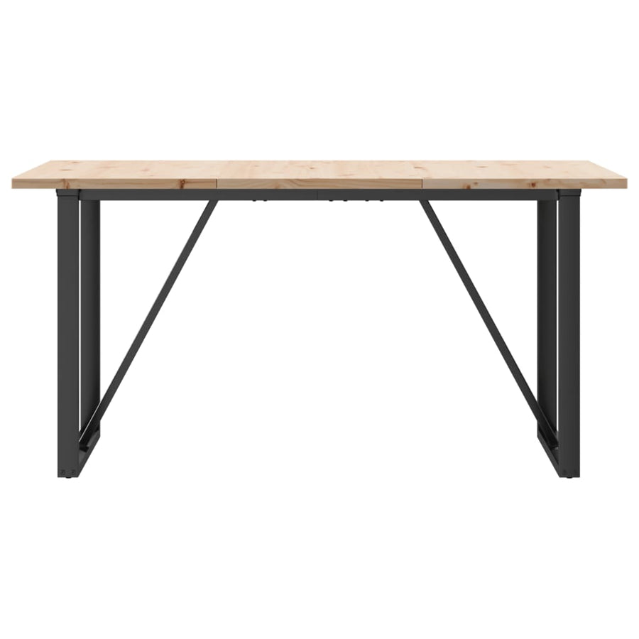 Eettafel O-frame 160x80x75,5 cm massief grenenhout en gietijzer
