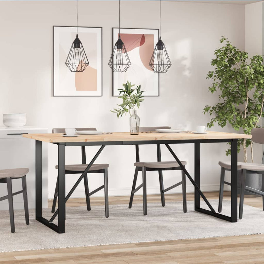 Eettafel O-frame 180x90x75,5 cm massief grenenhout en gietijzer