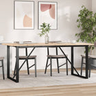Dining table O-frame 180x90x75.5 cm solid pine wood and steel