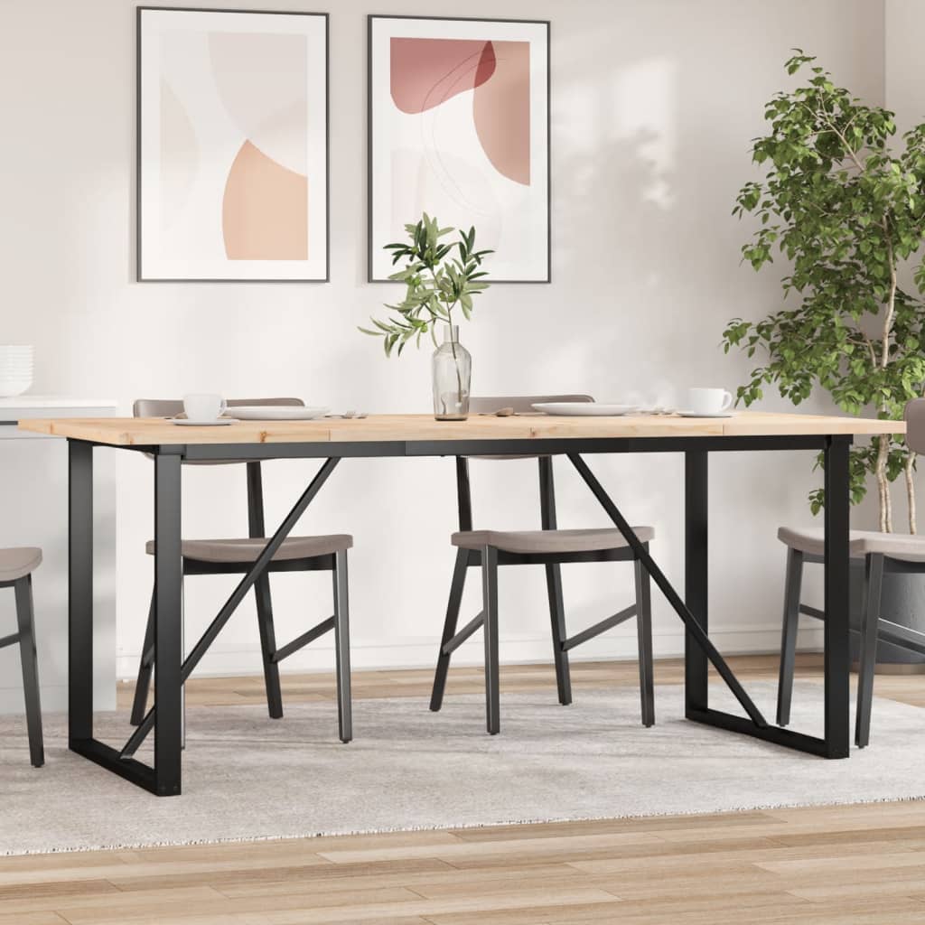 Eettafel O-frame 180x90x75,5 cm massief grenenhout en gietijzer