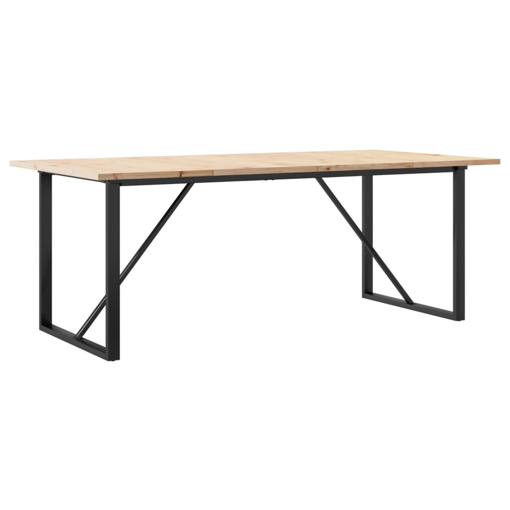 Eettafel 200X100X75,5 Cm Grenenhout En Staal 1