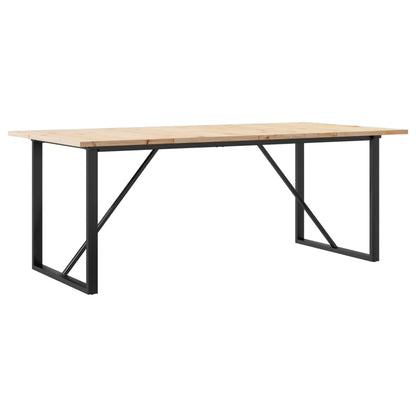 Eettafel 200X100X75,5 Cm Grenenhout En Staal 1