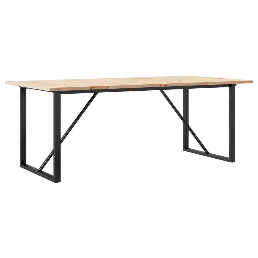 Eettafel 200X100X75,5 Cm Grenenhout En Staal 1