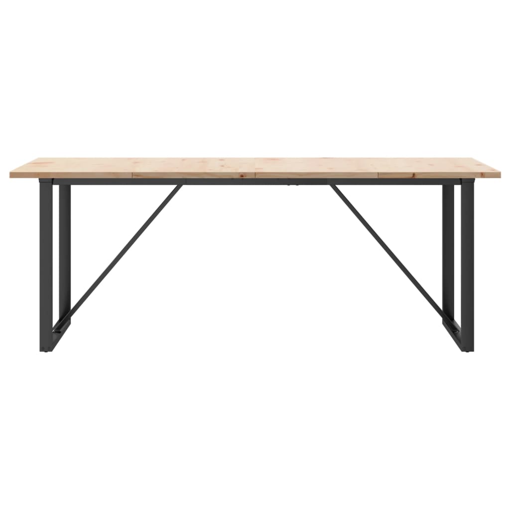 Eettafel 200X100X75,5 Cm Grenenhout En Staal 1