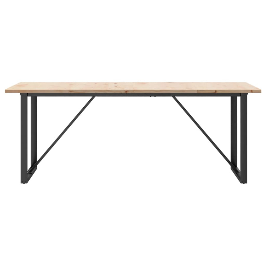 Eettafel 200X100X75,5 Cm Grenenhout En Staal 1