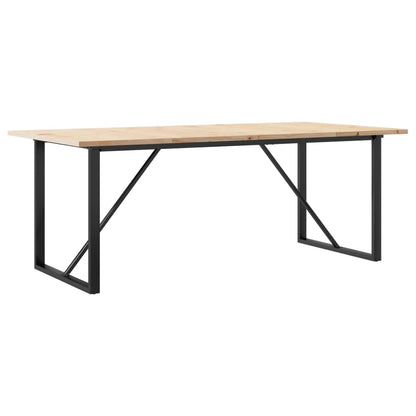 Eettafel 200X100X75,5 Cm Grenenhout En Staal 1